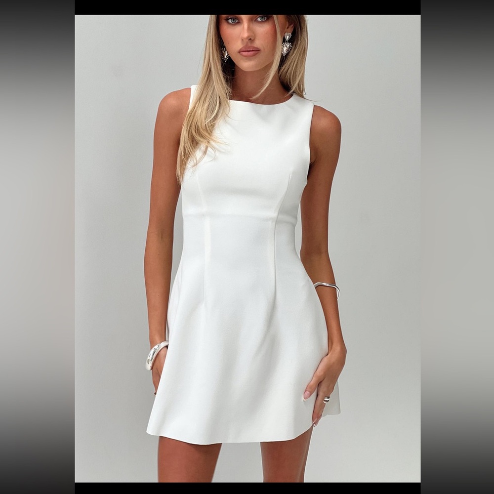 Princess Polly Anse Mini Dress White Size 4 Worn Once - Picture 8 of 11